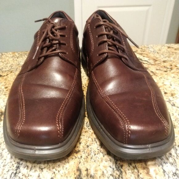 Mens Ecco Lace Up Brown Dress Work Shoes Size 43 (10 US) EUC - Picture 5 of 12